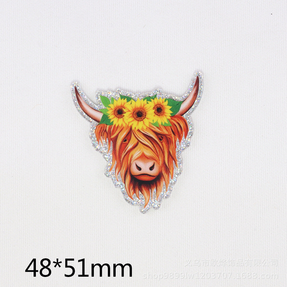 Wholesale 10PCS FlatBack Cartoon Dragon Calf Letter Ornaments Acrylic DIY Patch Accessories