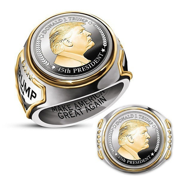 Wholesale Personalized Presidential Two Tone Hip Hop Ring