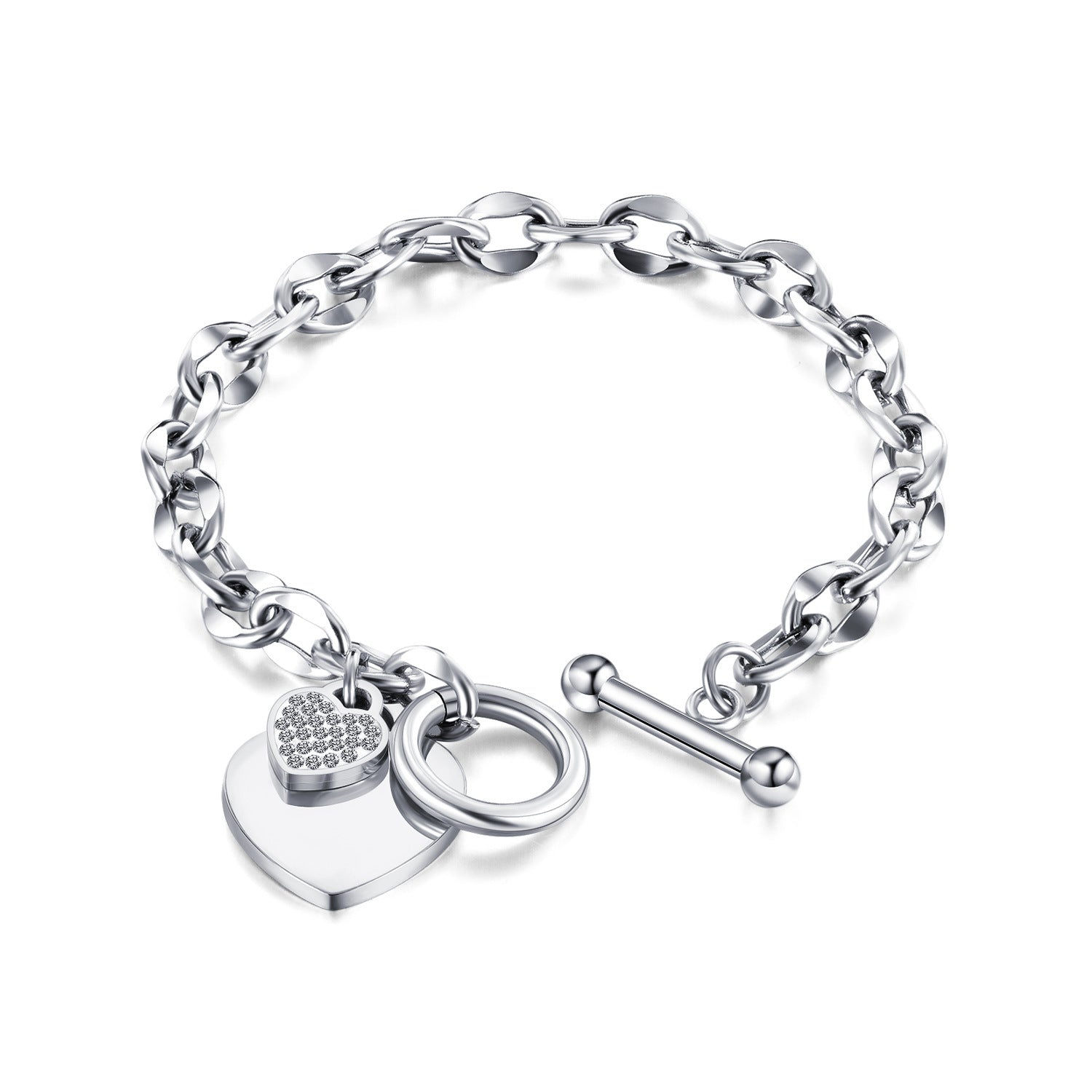 Wholesale Love Stainless Steel OT Buckle Titanium Steel Bracelet