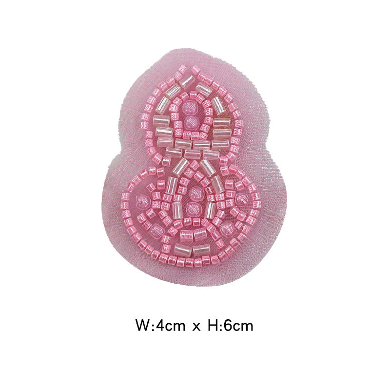 Wholesale Decorative Gourd Shaped Crystal Bead Embroidery Patch DIY Craft Supply For Clothing Bags Towels