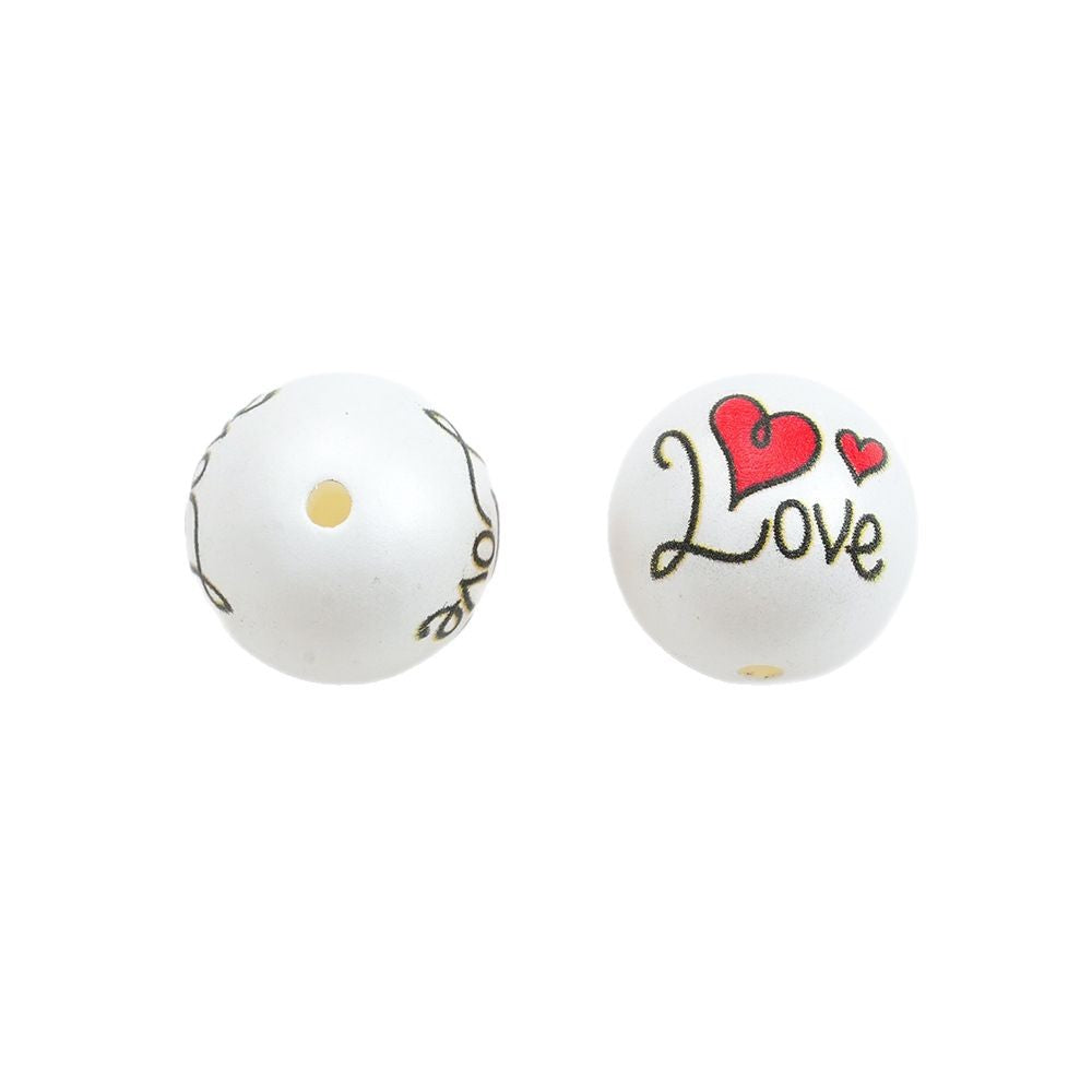 Wholesale 10pcs Colorful Love Love Acrylic Beads