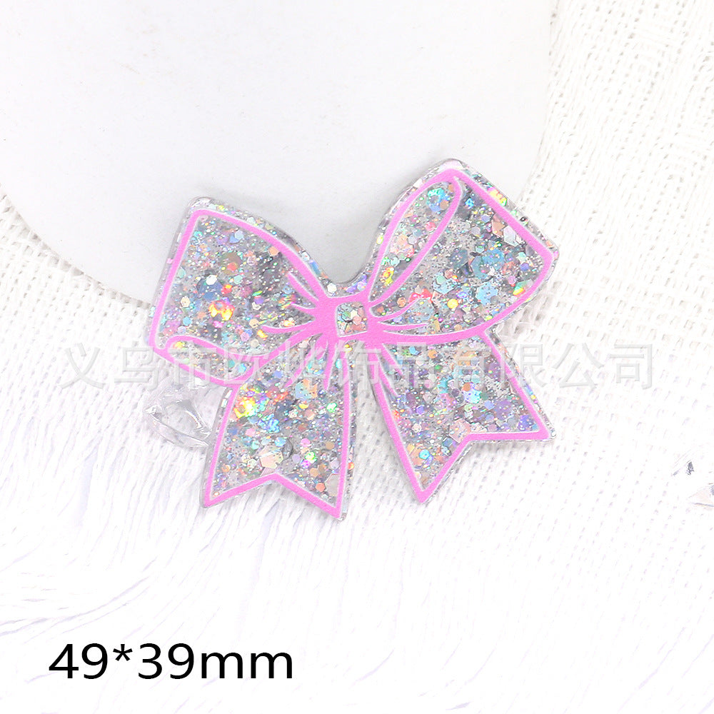 Wholesale 10pcs New cartoon bow bag accessories acrylic cute things DIY patch accessories