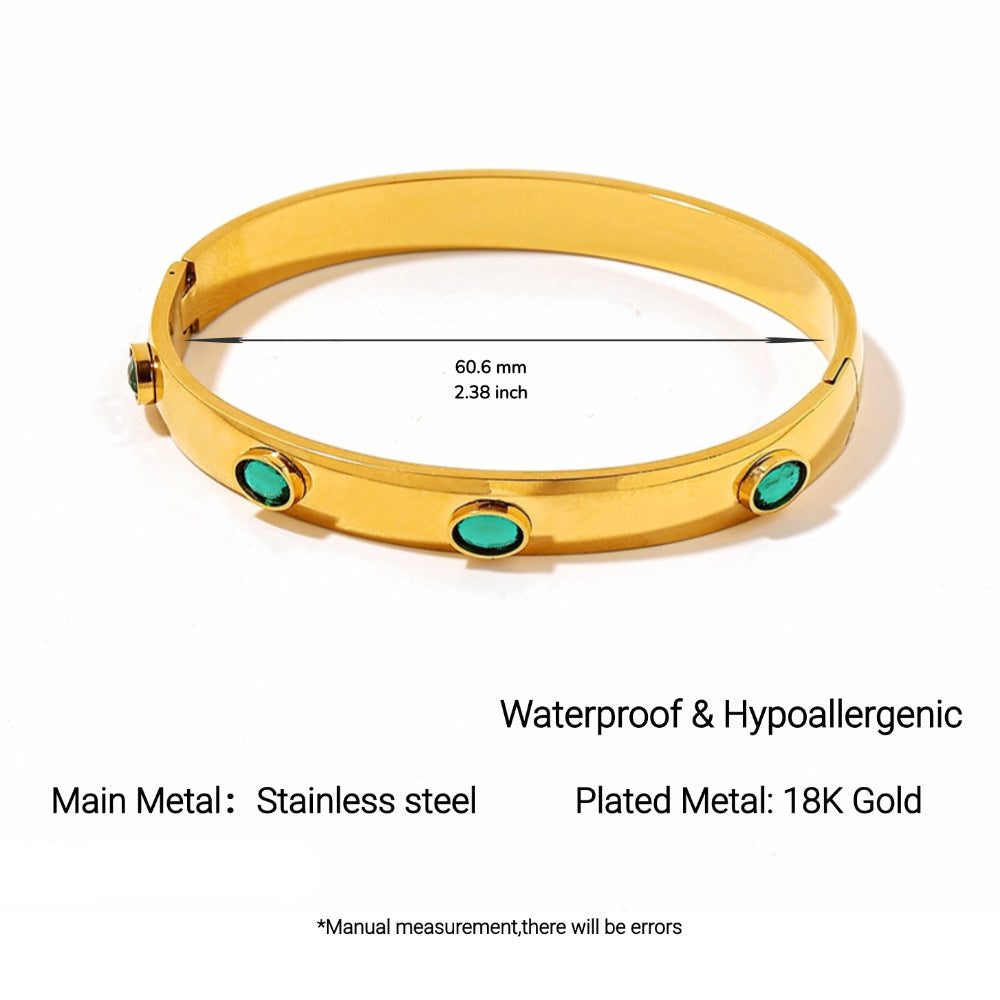 Wholesale Stainless Steel Steel Bracelet Non-Fading Oval Colorful Irregular Shape