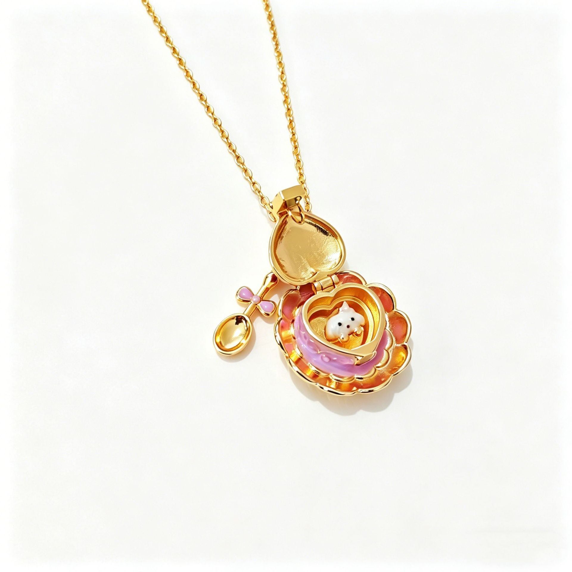 Wholesale Copper Electroplated Teacup Necklace Sweet Fashion Accessory For Girls Birthday Gift