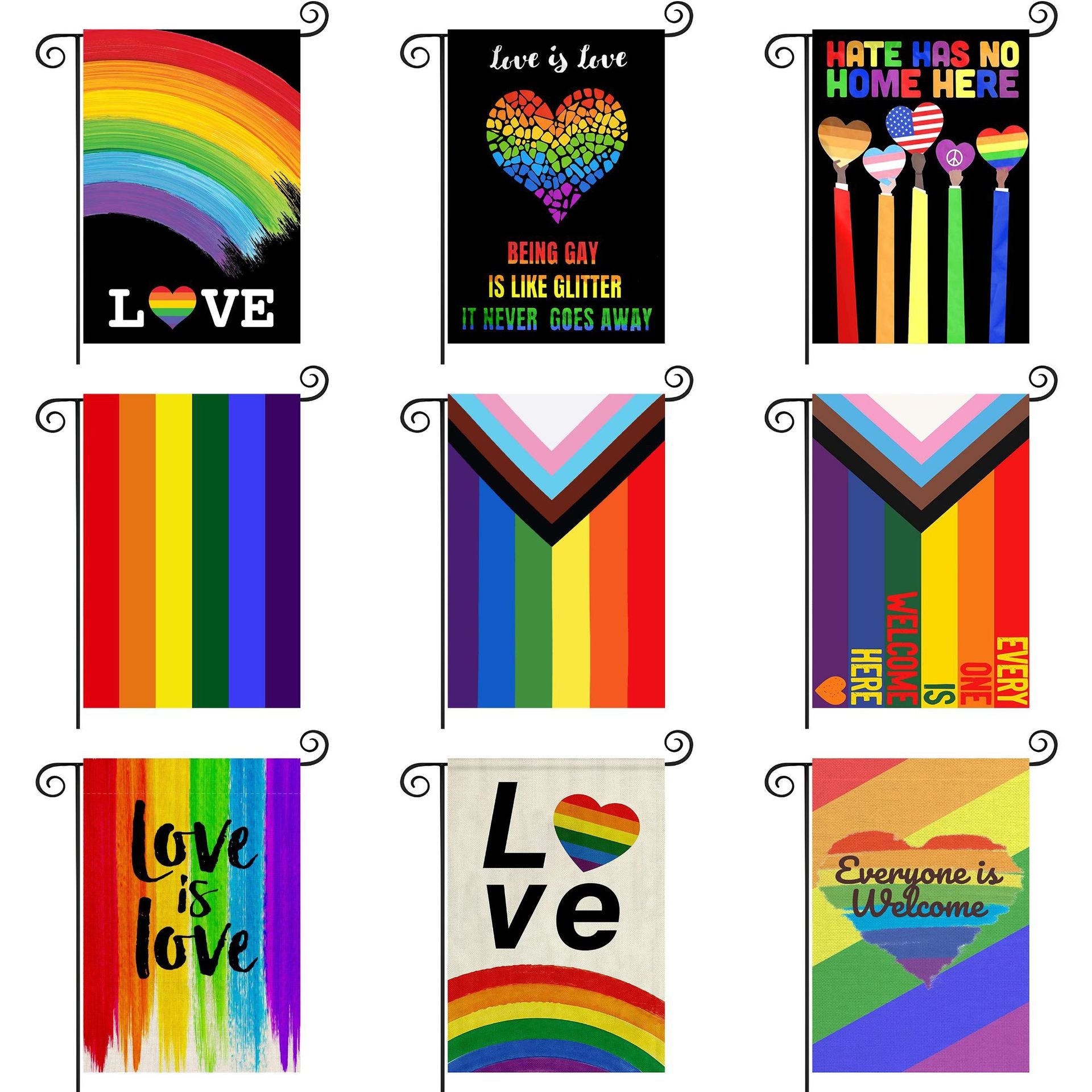 Wholesale Linen LGBT Rainbow Garden Flag
