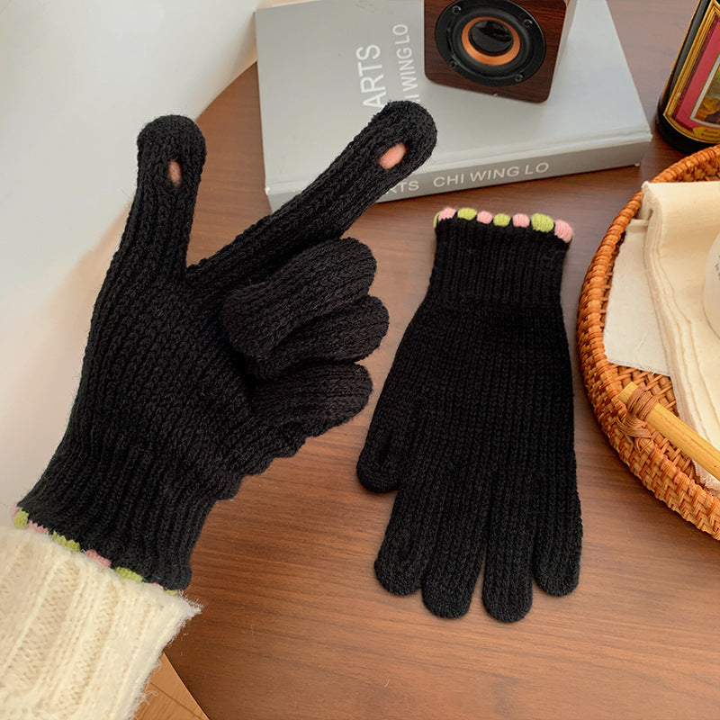 Wholesale Fingerless Candy Color Windproof Warm Gloves