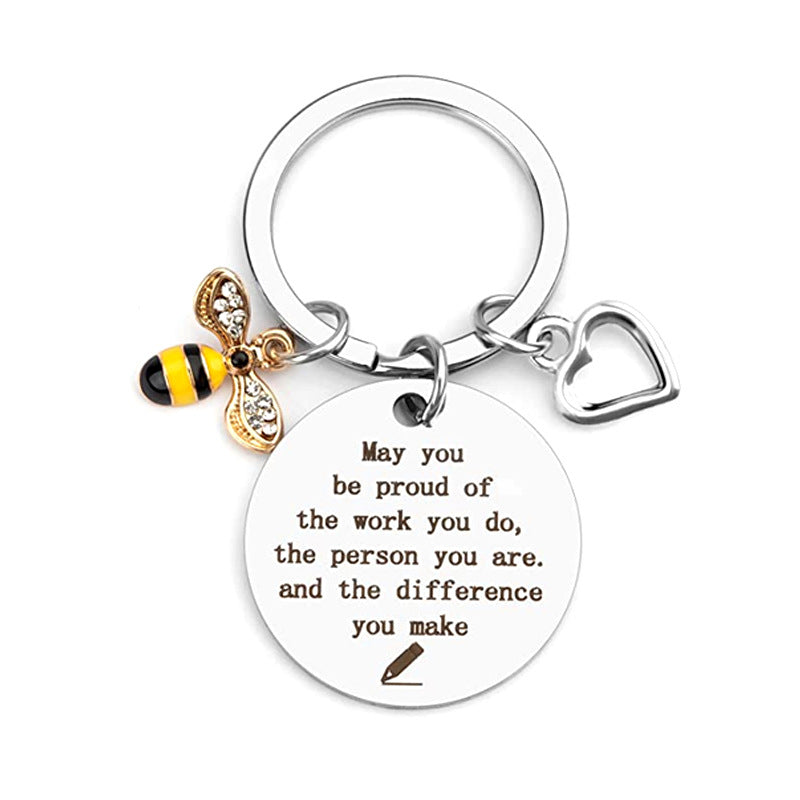 Wholesale Stainless Steel Bee Keychain