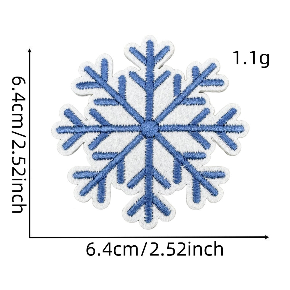 Wholesale Chic Blue Doodle Christmas Embroidery Patches Clothing Applique Stickers DIY Fashion Accessory Gift
