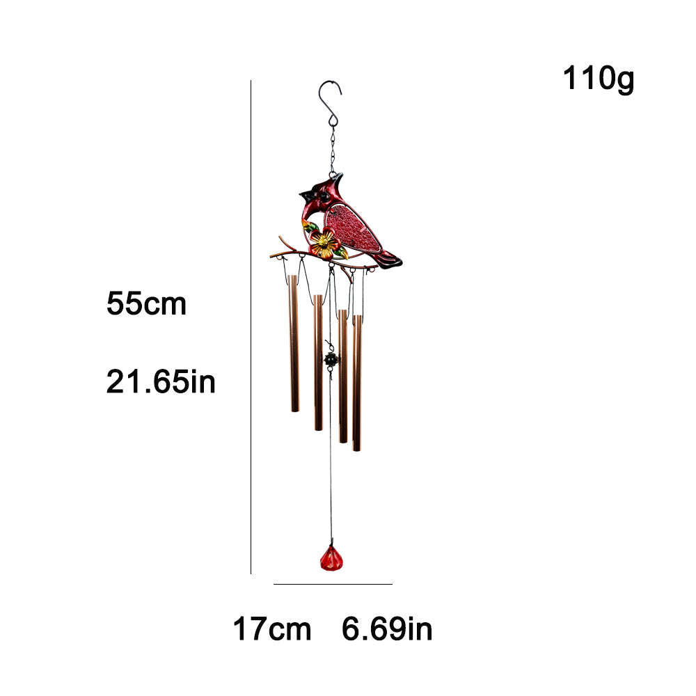 Wholesale Metal wrought iron wind chime glass painted pendant
