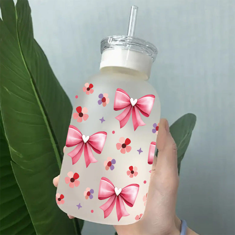 Wholesale colorful bow 16oz Cup UV DTF Wraps