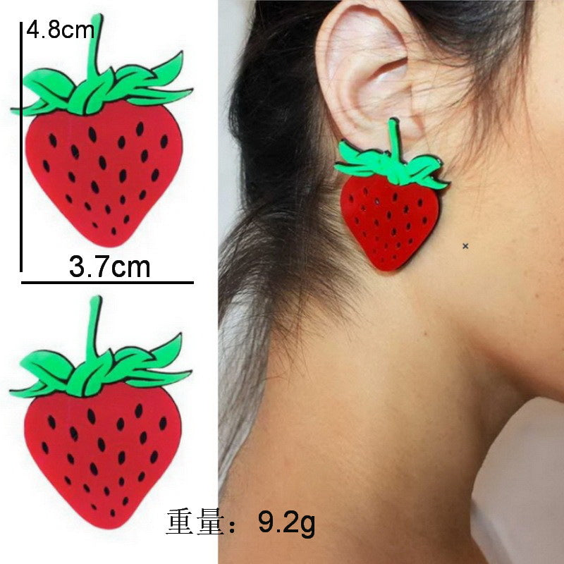 Wholesale Acrylic fruit vegetable Dragon Fruit  earrings