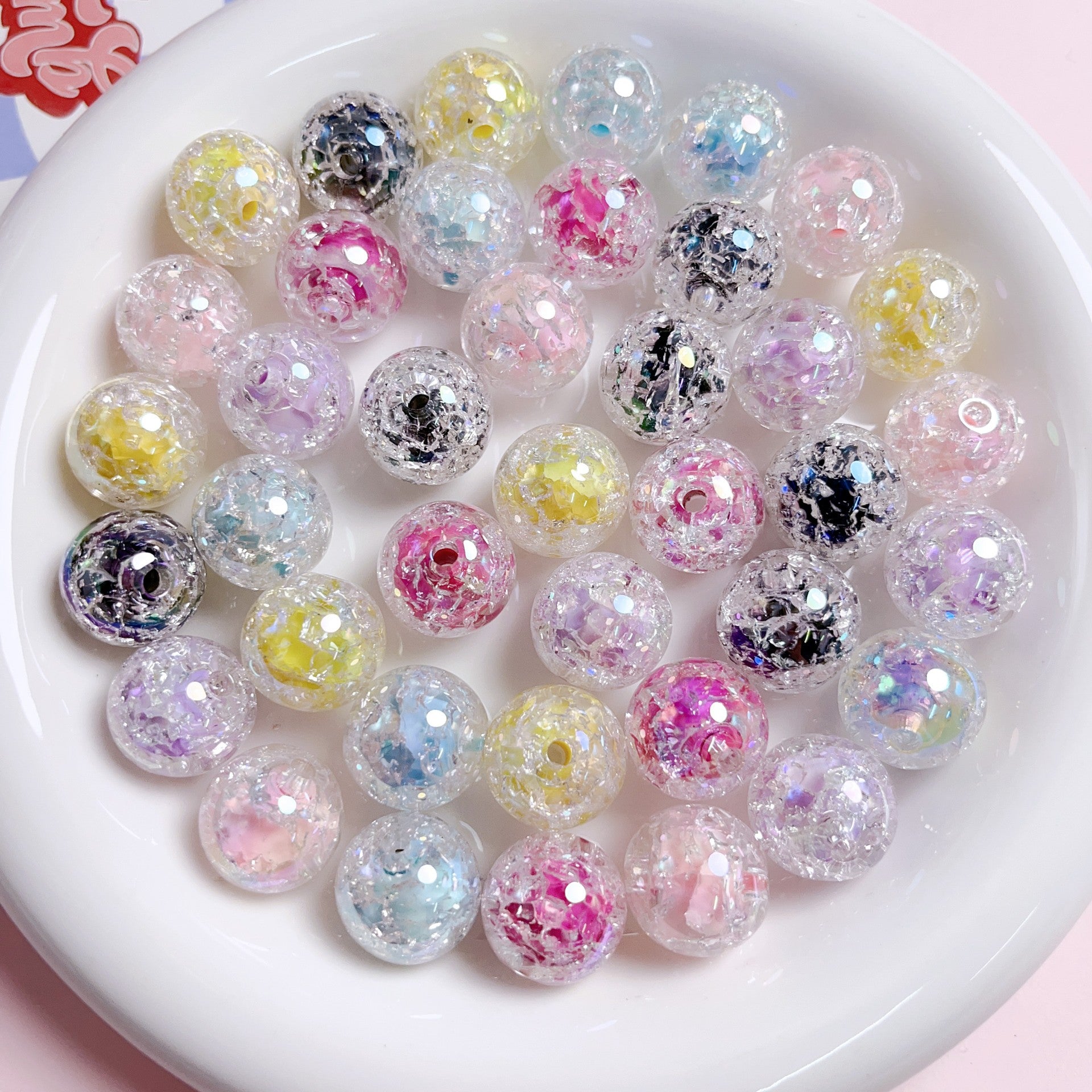 Wholesale 16mm 10PCS/PACK Luminous Burst Acrylic Beads