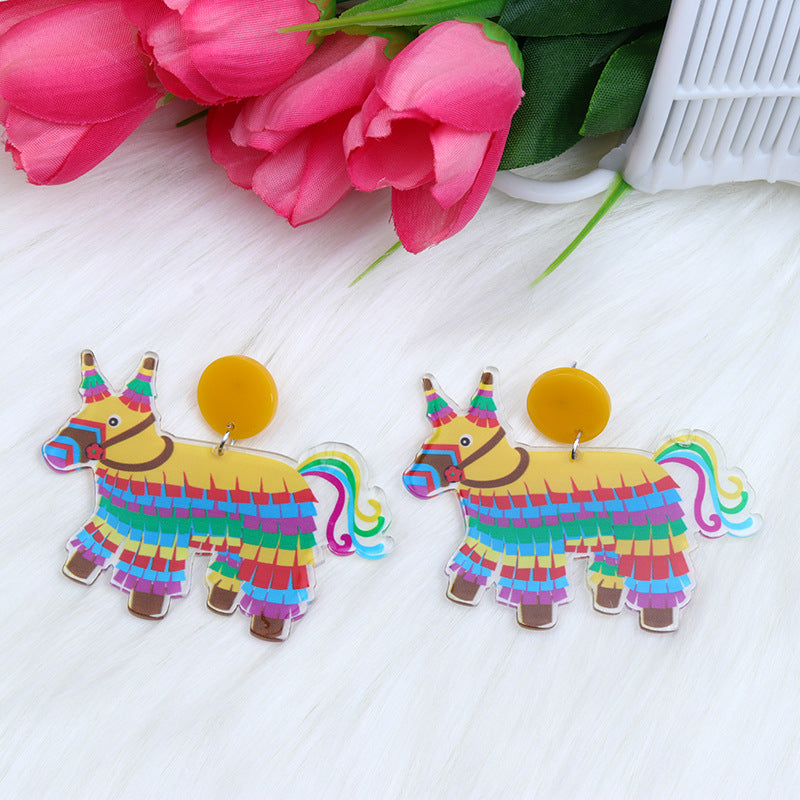 Pendientes acrílicos de la guitarra de la guitarra de arco iris al por mayor