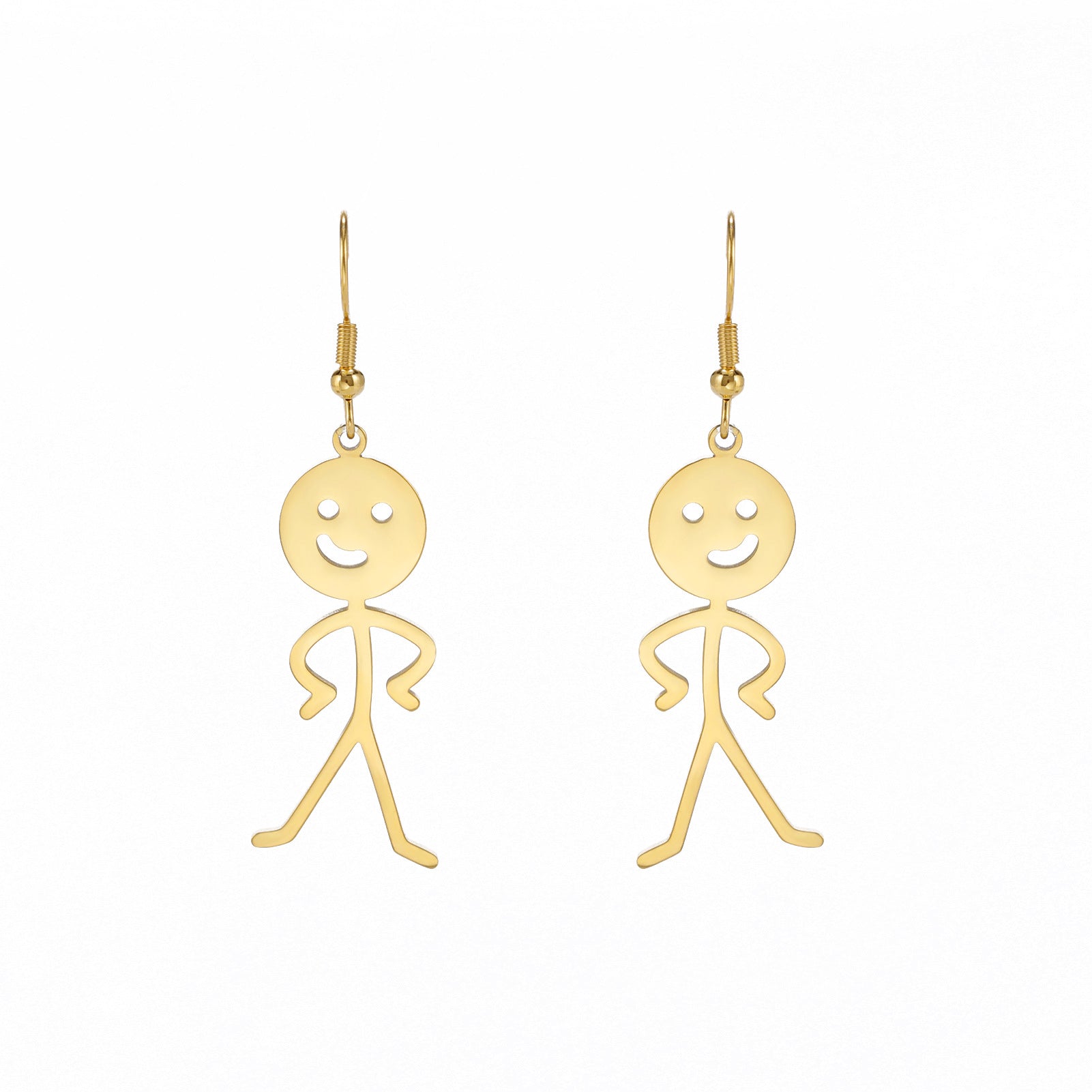 Wholesale Fork Waist Small People Stainless Steel Earrings