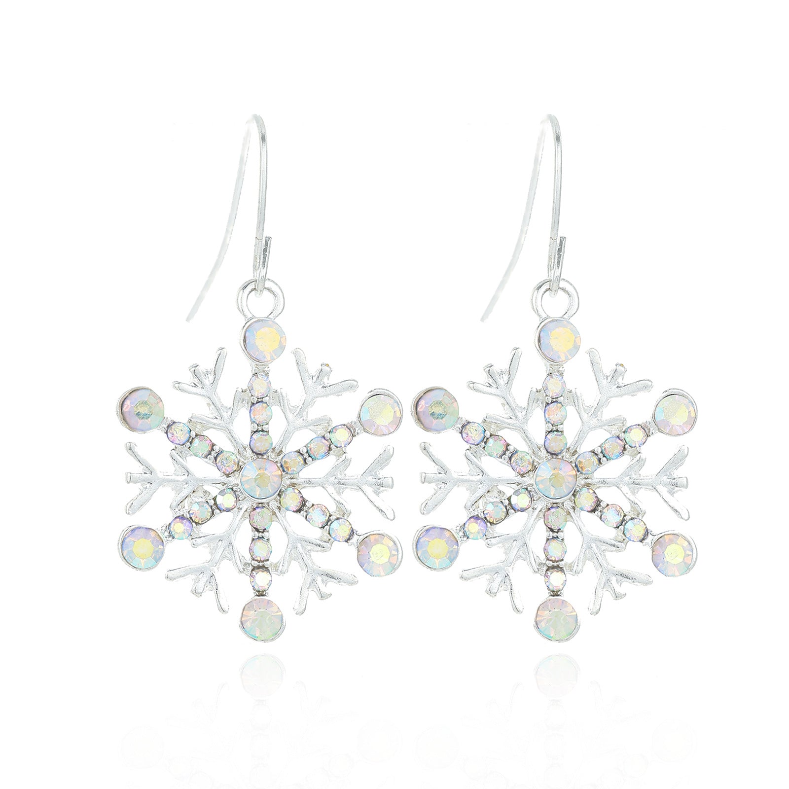 Wholesale Alloy diamond snowflake earrings