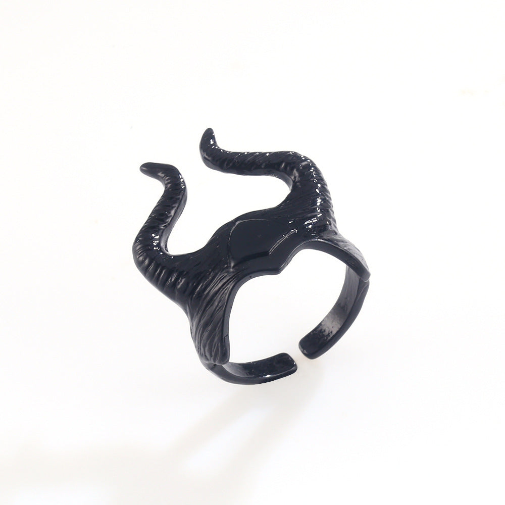 Wholesale Dark Creative Horn Open Ring