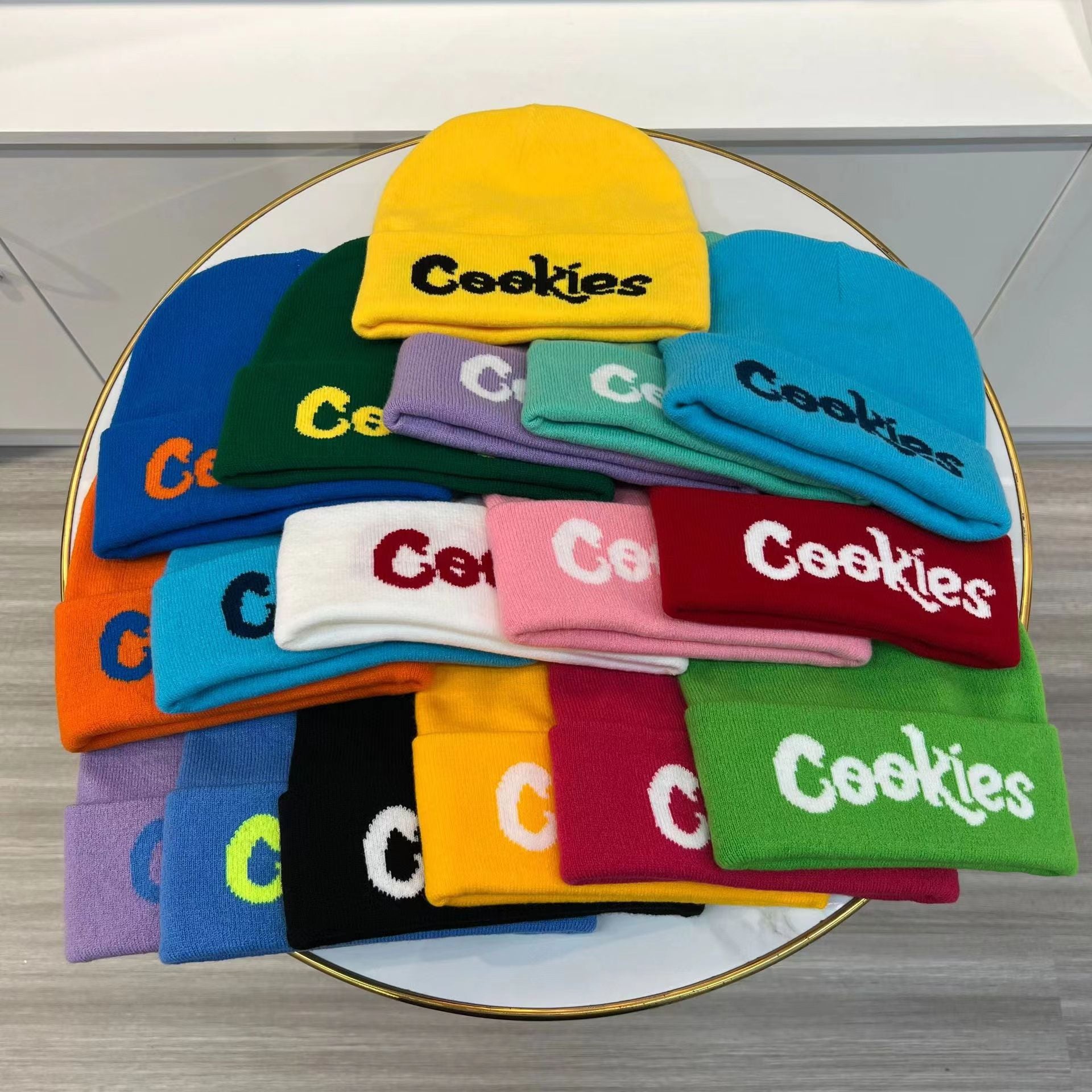 Wholesale autumn and winter pullover warm cookies wool hip-hop hat