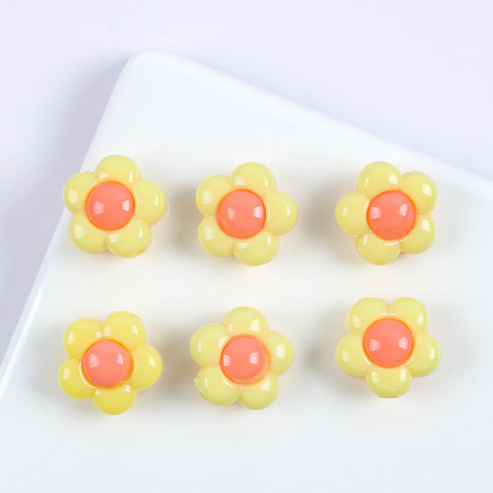 Wholesale 10pcs Acrylic Color Matching Plum Blossom Beads