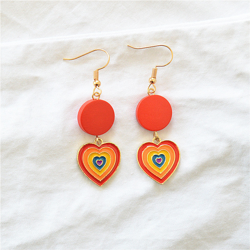 Wholesale Valentine's Day  Love Love Drop Oil Alloy Earrings