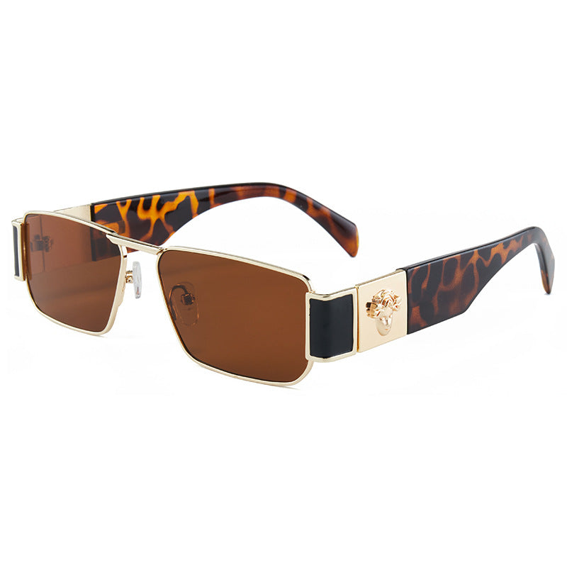 Wholesale fashion men' s and women' s small-frame sunglasses gradient wide-leg glasses