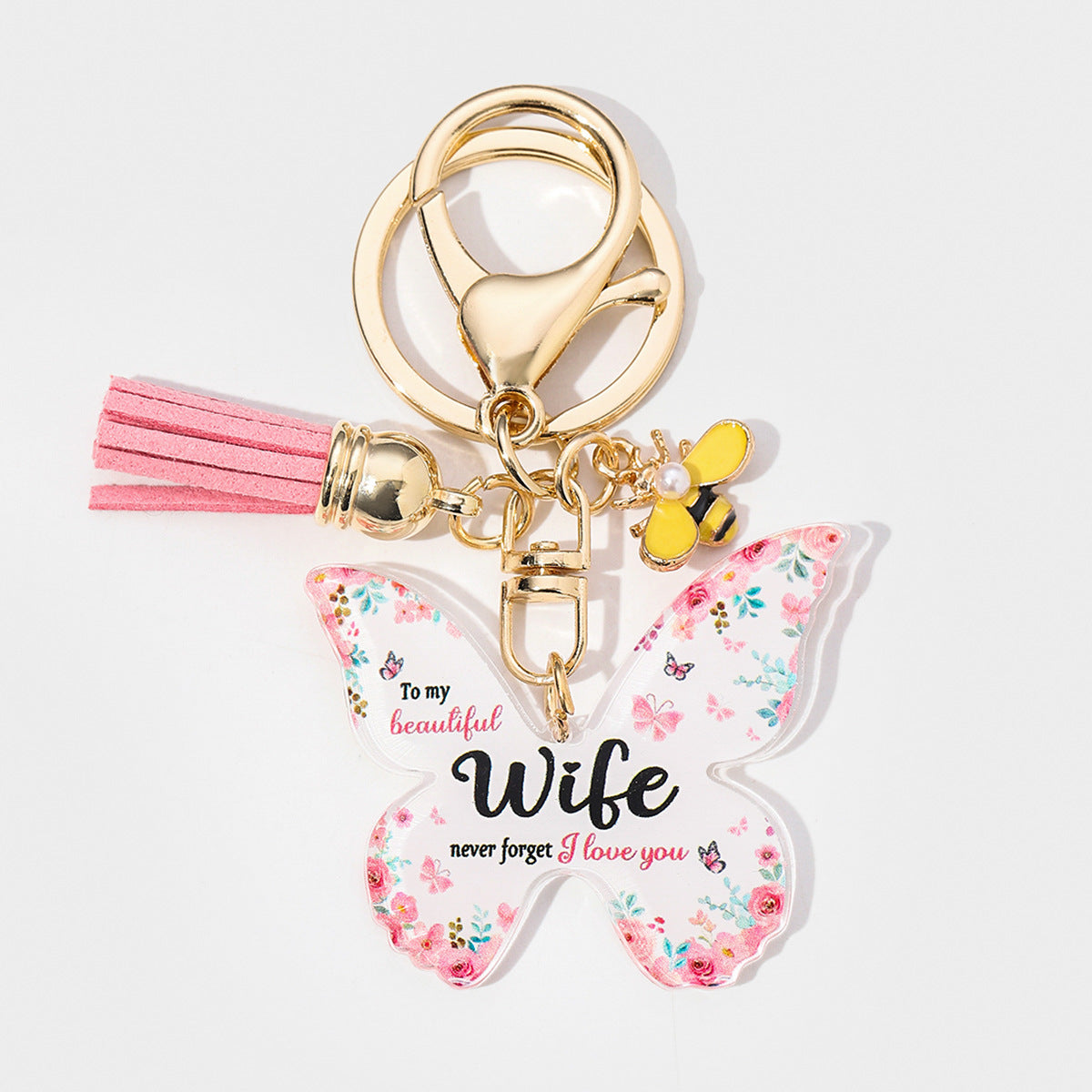 Wholesale Butterfly Shape Acrylic MOM Pendant Key Chain