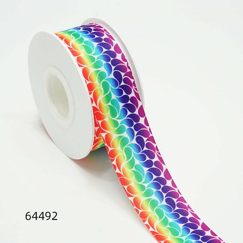 Wholesale 50Y Thermal transfer ribbon cartoon bottom picture ribbon printing ribbon thermal transfer ribbon flower diy ribbon roll