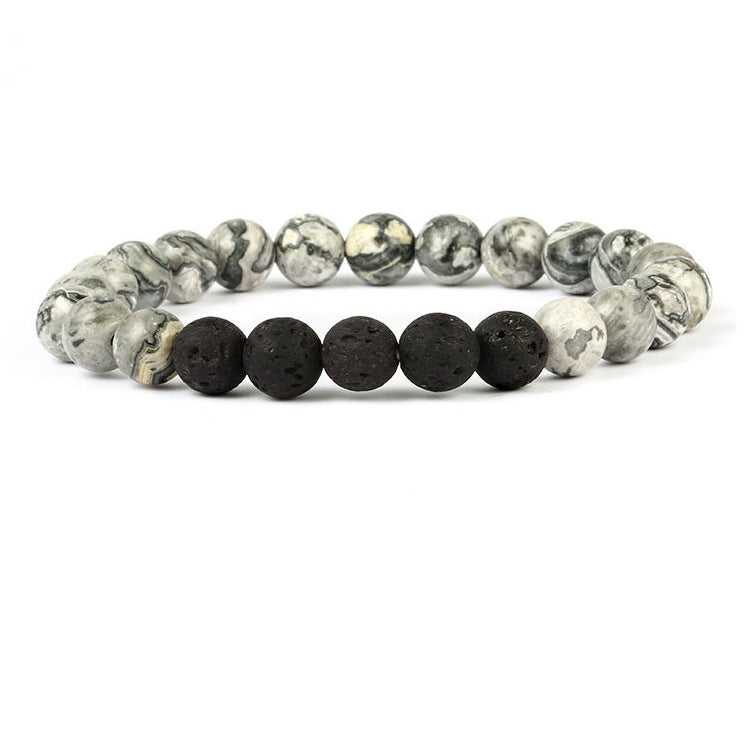 Wholesale Stretch Volcanic Stone Natural Stone Beaded Bracelet