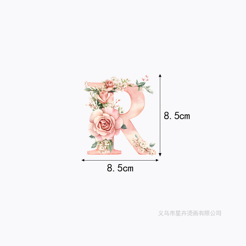 Wholesale 10pcs 26 letter flower branches and leaves UV DTF Ready to Press Transfers Wraps