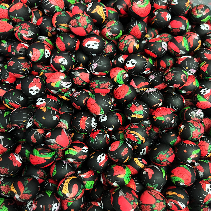 Wholesale 50pcs DIY Halloween Baby Soothing Teething Holiday Series Silicone Beads