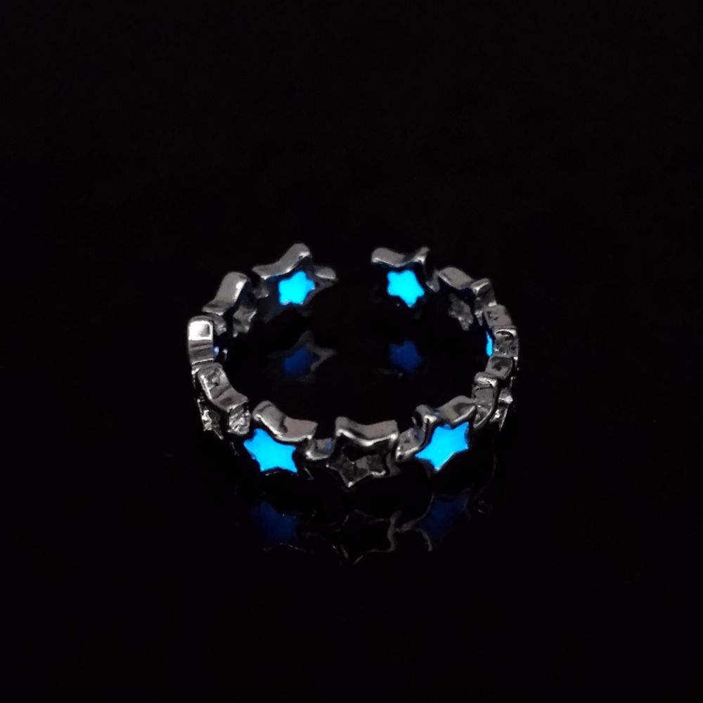 Wholesale Luminous Five-pointed Star  Fluorescent  Hollow Color Waterproof Small Star Ring