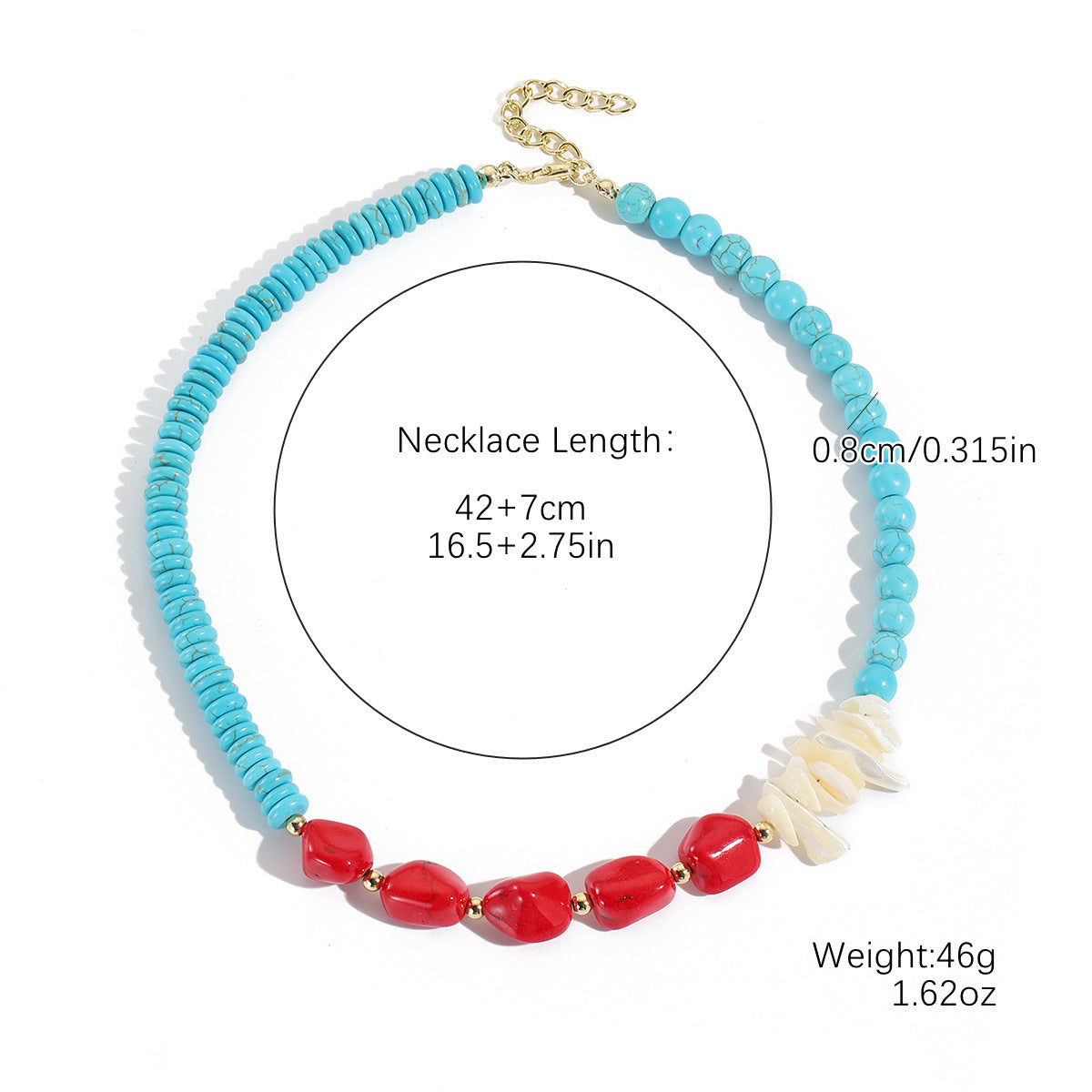 Wholesale Natural stone pendant fashionable and versatile turquoise necklace