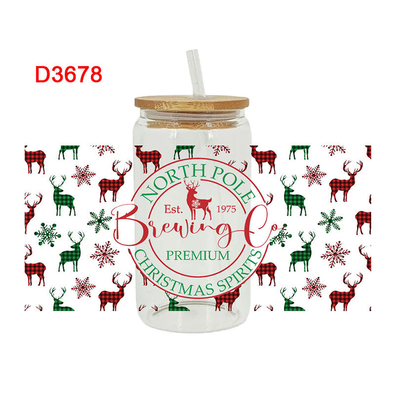 Wholesale Christmas Beverage Series 16oz Cup UV DTF Wraps