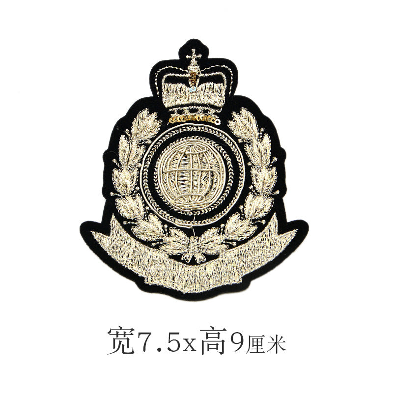 Wholesale Stylish Western College Embroidered Patches With Silver Bee And Lion Designs Acrylic Badges For Suits And School Uniforms