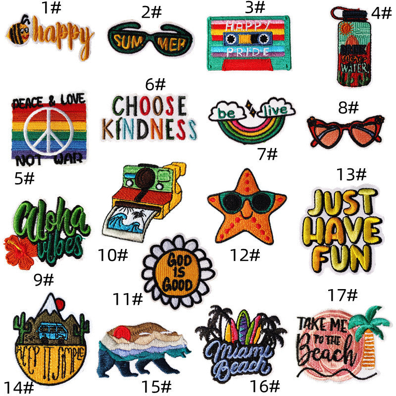 Wholesale Cartoon Cute  Embroidered  Multicolor Landscape Cloth DIY Patches