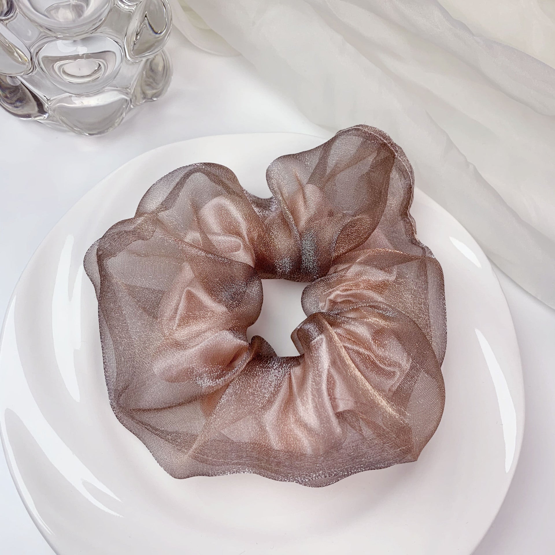 Wholesale Fabric French Double Mesh Large Intestine Hair Ties