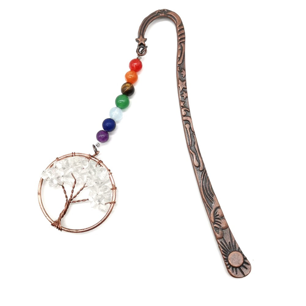 Wholesale Natural Gravel Crystal Tree of Life Bookmarks