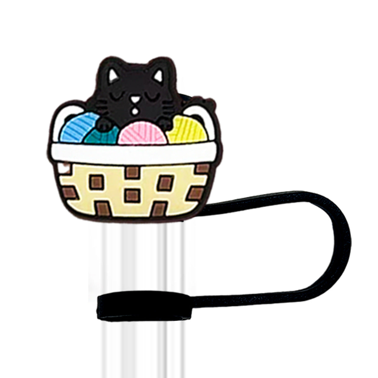 Wholesale 10pcs PVC 10mm Cute Cat Animal Straw Cover Cup Decoration
