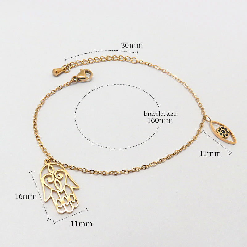Wholesale Fashion all-match titanium steel bracelet women's European and American new 18K gold stainless steel love bracelet high sense