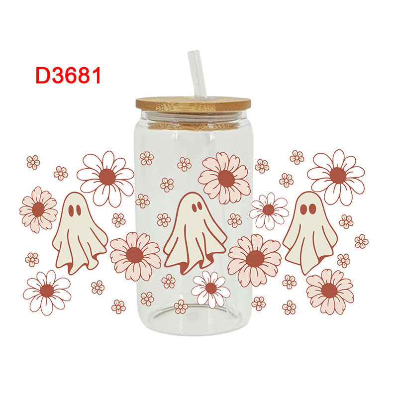 Wholesale Pumpkin Ghost Halloween 16oz Cup UV DTF Wraps