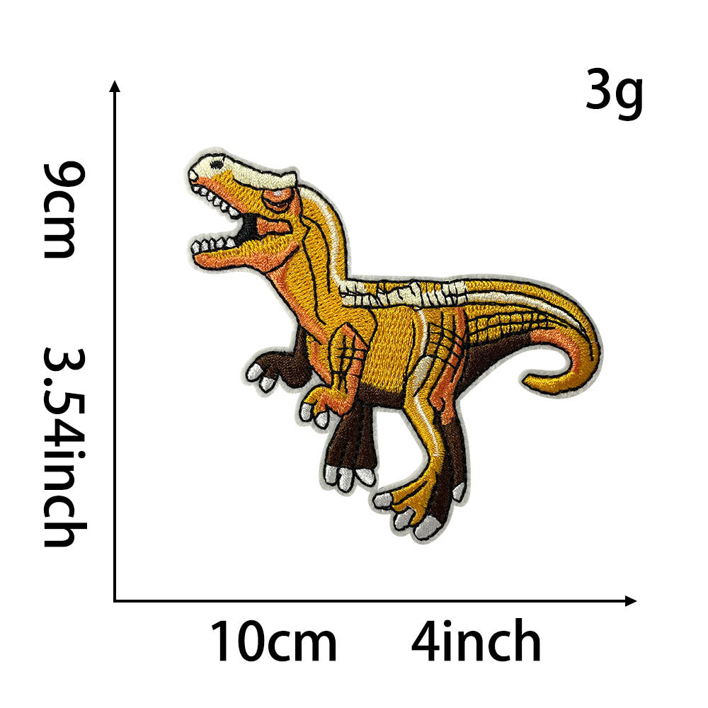Wholesale Cartoon Dinosaur Decorative Embroidered Patches For Clothing DIY Iron On Craft Supply