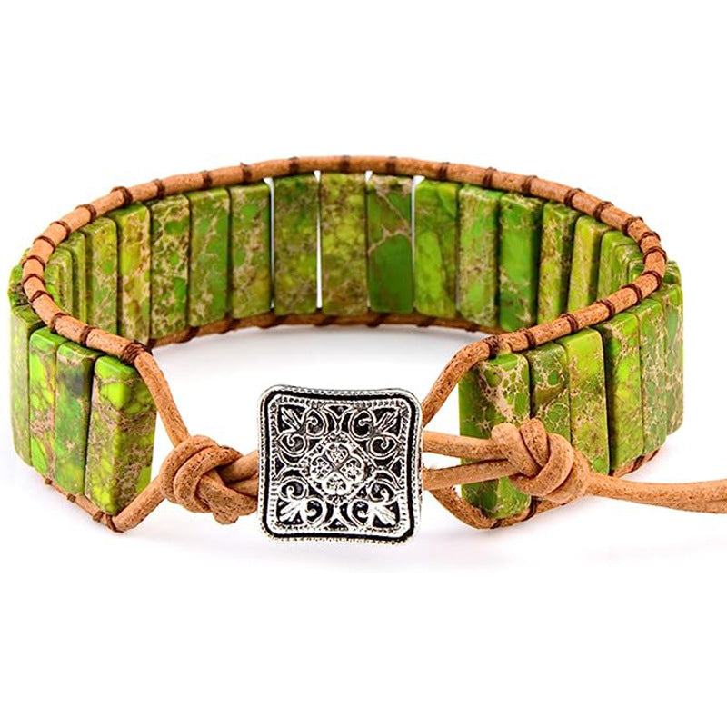 Wholesale Hand Woven Natural Stone Bracelet
