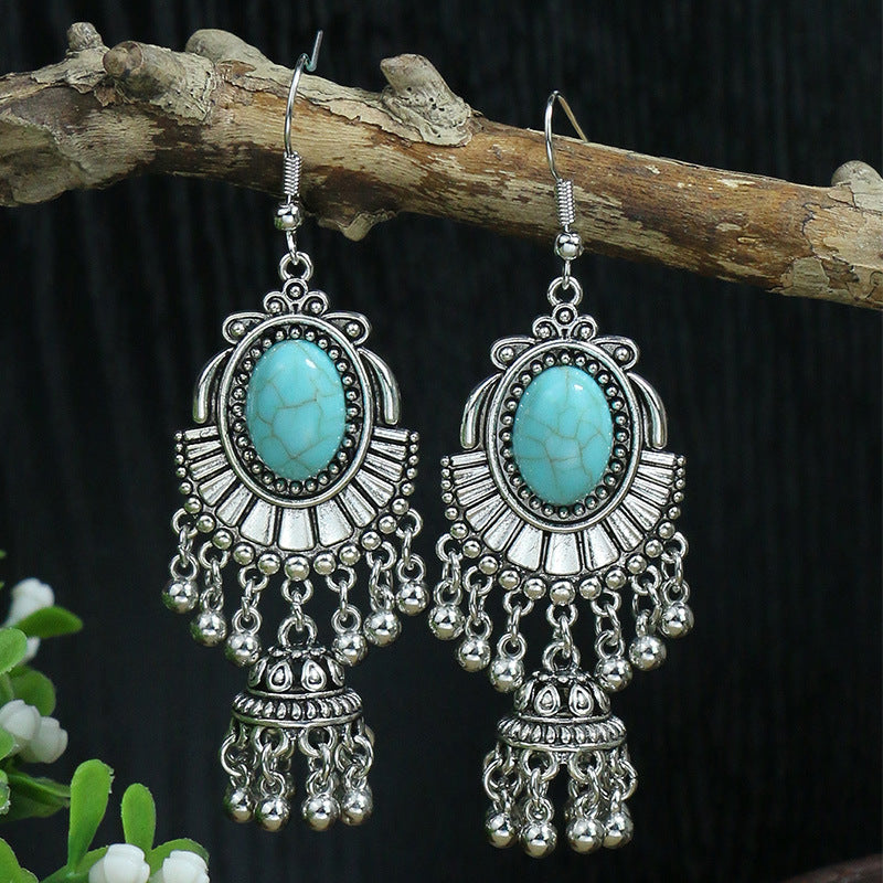 Wholesale Bohemian Fashion Teardrop Shape Vintage Long Earrings