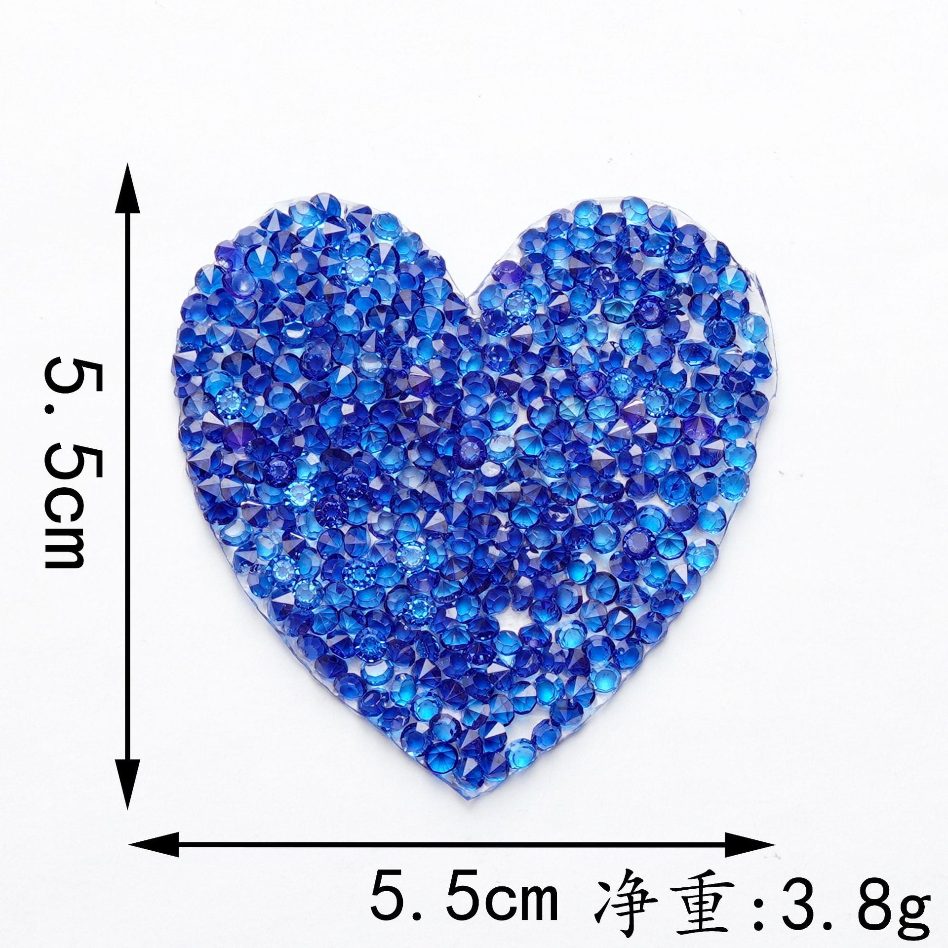 Wholesale 6 color hot melt adhesive heart-shaped rhinestone embroidery DIY Patches