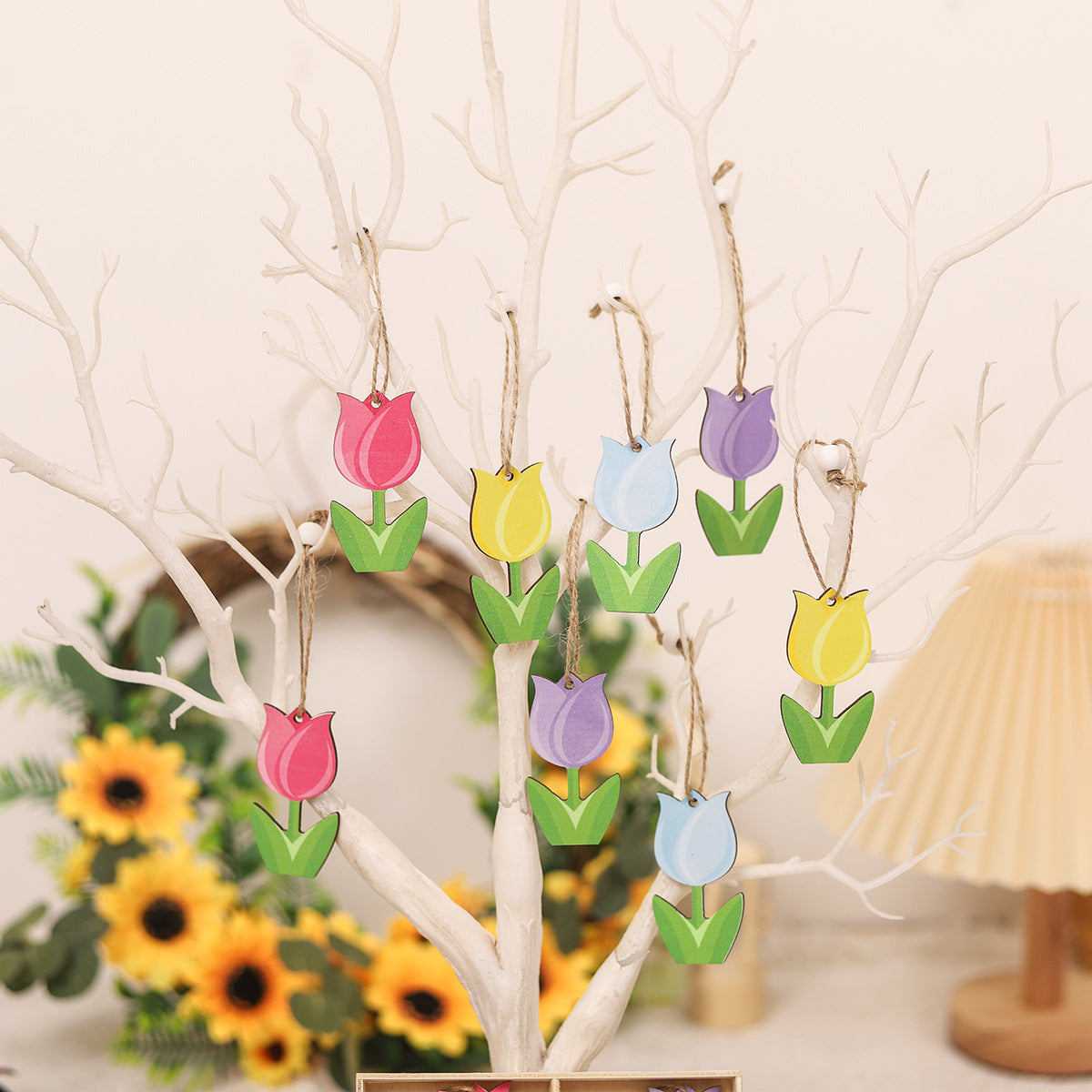 Wholesale of Mother's Day Four Grid Wooden Pendants