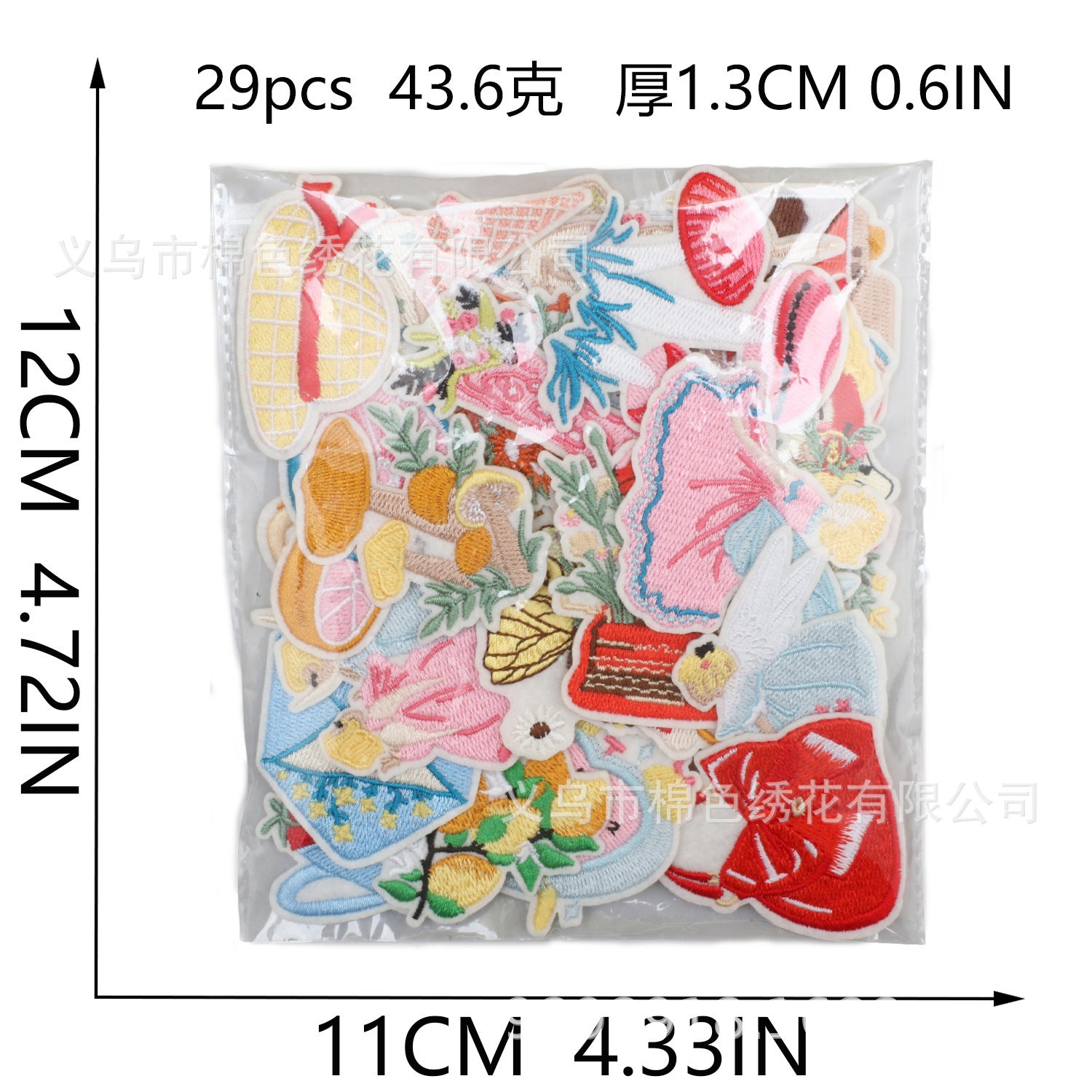 Wholesale Flower Fairy Embroidery Patch With Strawberry Coffee Design Polyester Thread For Clothing Bags Hats Trendy DIY Craft Supply Resale Gift