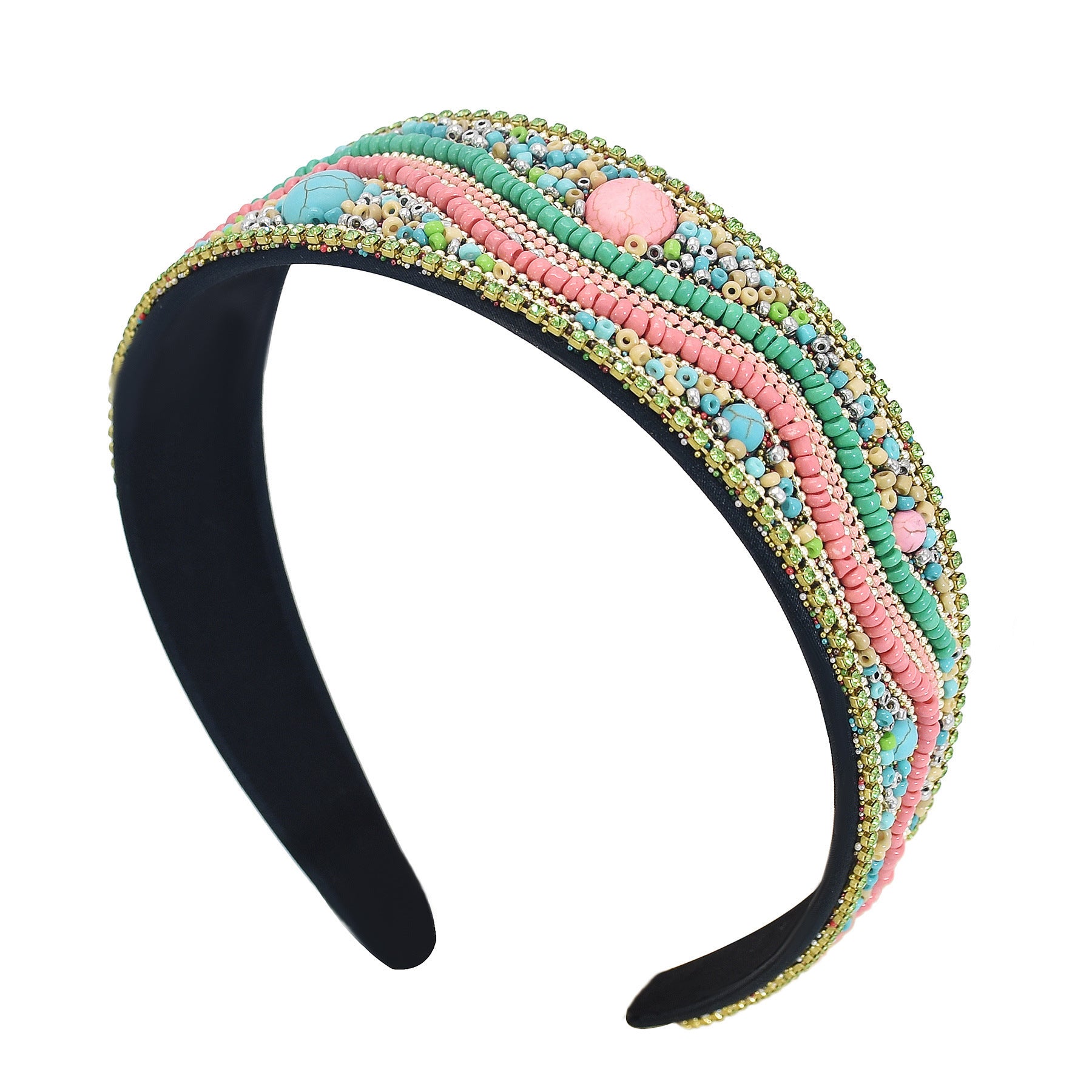 Wholesale Bohemian Ethnic Style Geometric Pattern Rice Bead Headband