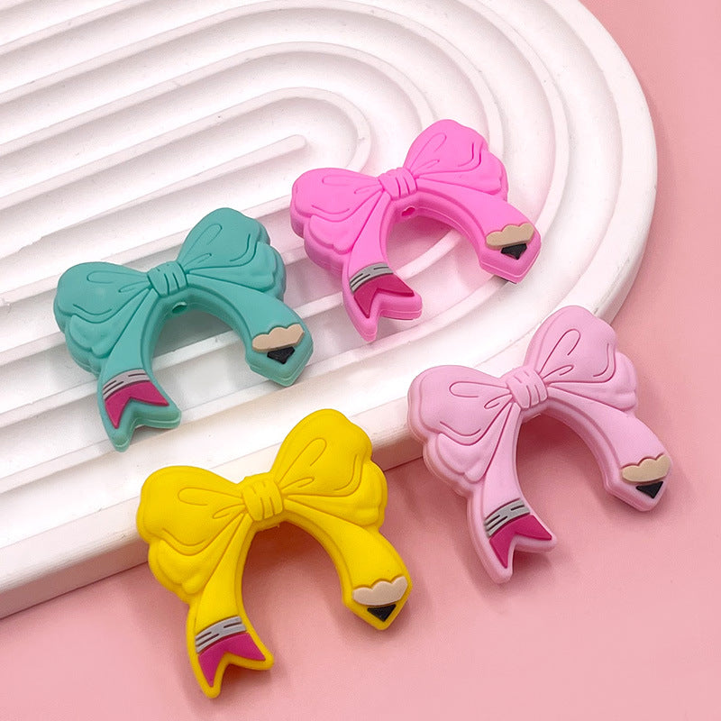 Wholesale 20pcs Focus Silicone Bow Beads