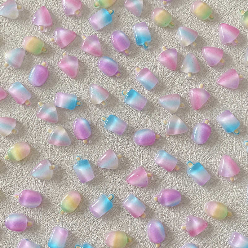 Wholesale 10PCS/Pack Gradient Ice Cream Resin Nail Stickers