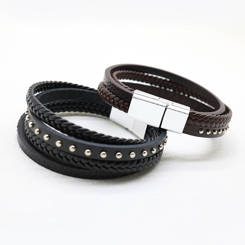 Wholesale Genuine Leather Willow Nail Leather Bracelets