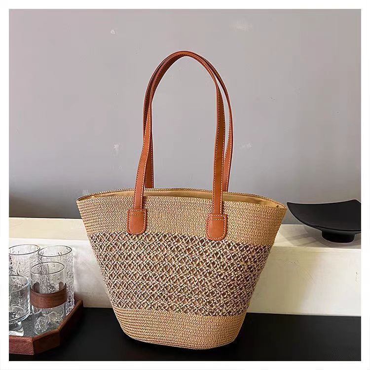 Wholesale Large Capacity Woven Shoulder Bag Rattan Straw Bag Tote Bag